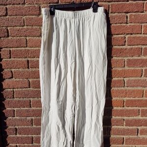 Happily Grey Women's White Wide-Leg Pants Lounge NEW 33W